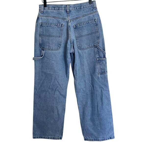 Y2K Carpenter Baggy Wide Leg Light Wash Jeans Womens 16 Vintage - Picture 2 of 5